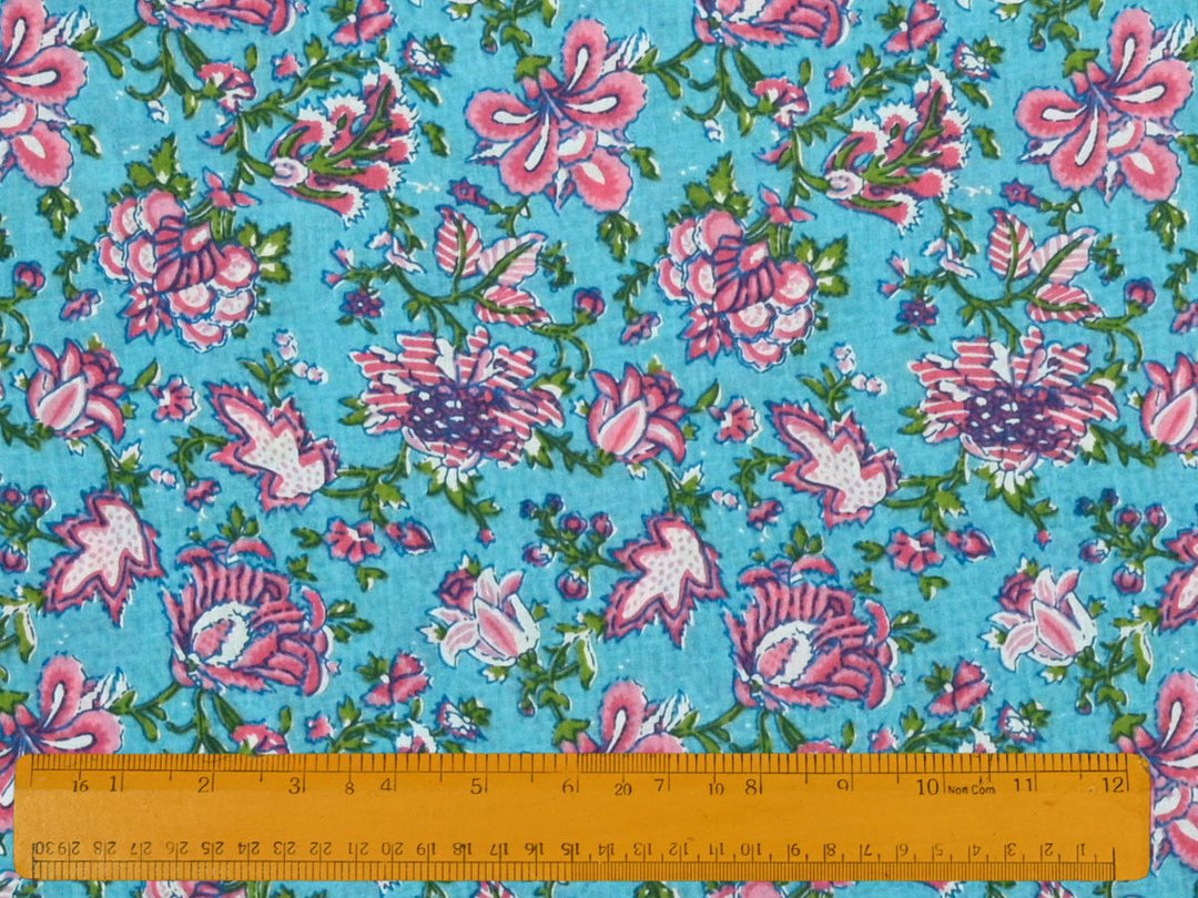cotton fabric floral design close up - indian cotton fabric for dresses floral