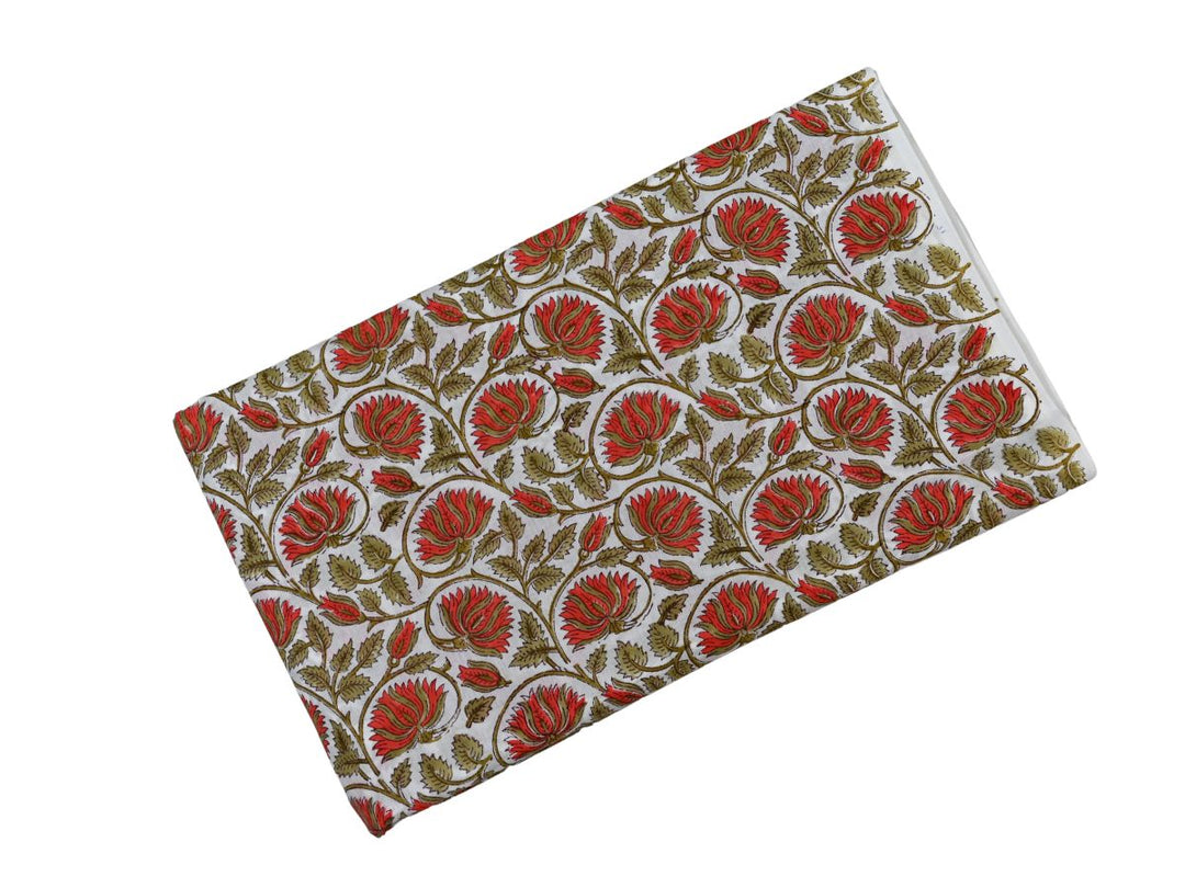 handmade cotton fabric close up block print - indian cotton fabric for sewing and quilting