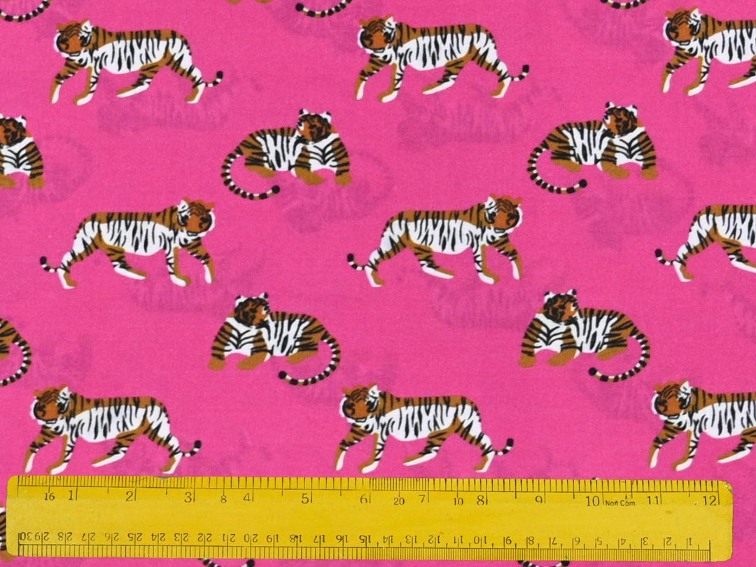indian tiger print textile fabric - tiger pattern cotton fabric close up
