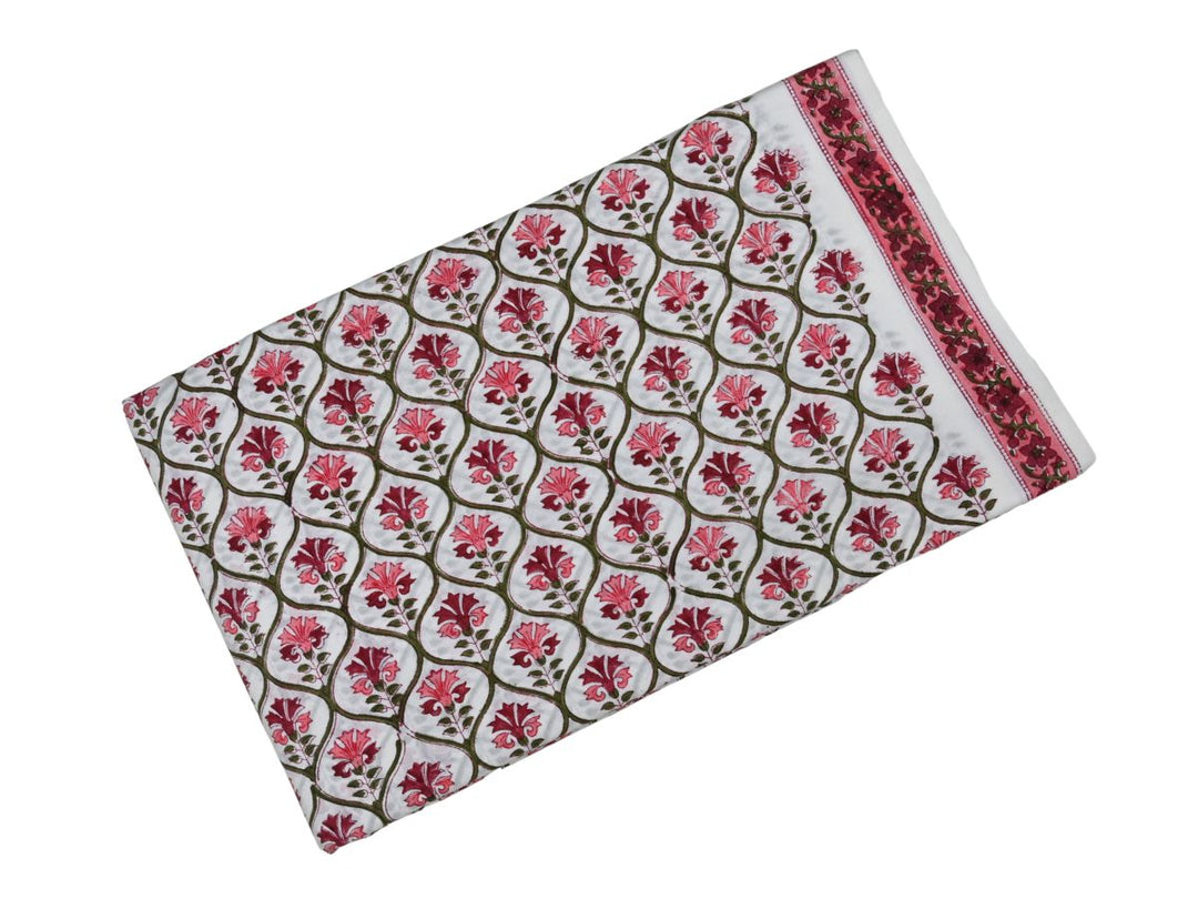 indian printed cotton yardage leaf pattern - nature print cotton fabric leaf design