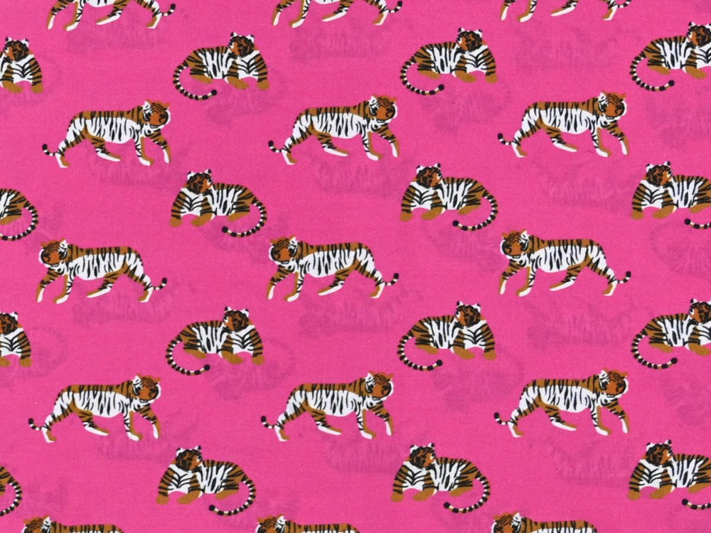 Tiger Print Fabric by the Yard | Animal Cotton Textile store online India