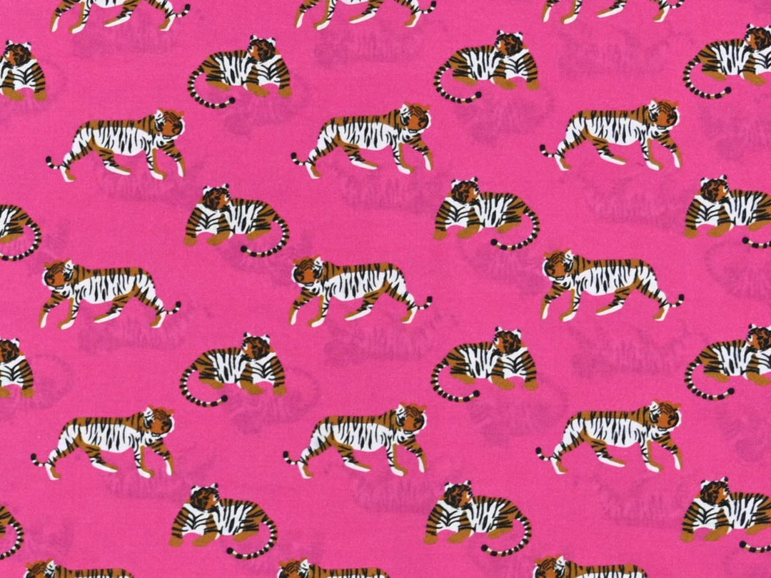 Tiger Print Fabric by the Yard | Animal Cotton Textile store online India