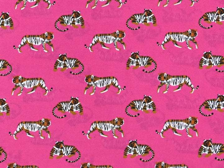 Tiger Print Fabric by the Yard | Animal Cotton Textile store online India