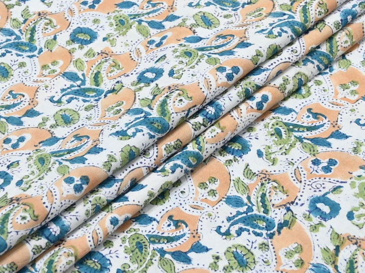 Floral Hand Block Print Fabric by the Yard – Indian Textile Online for Summer Clothing