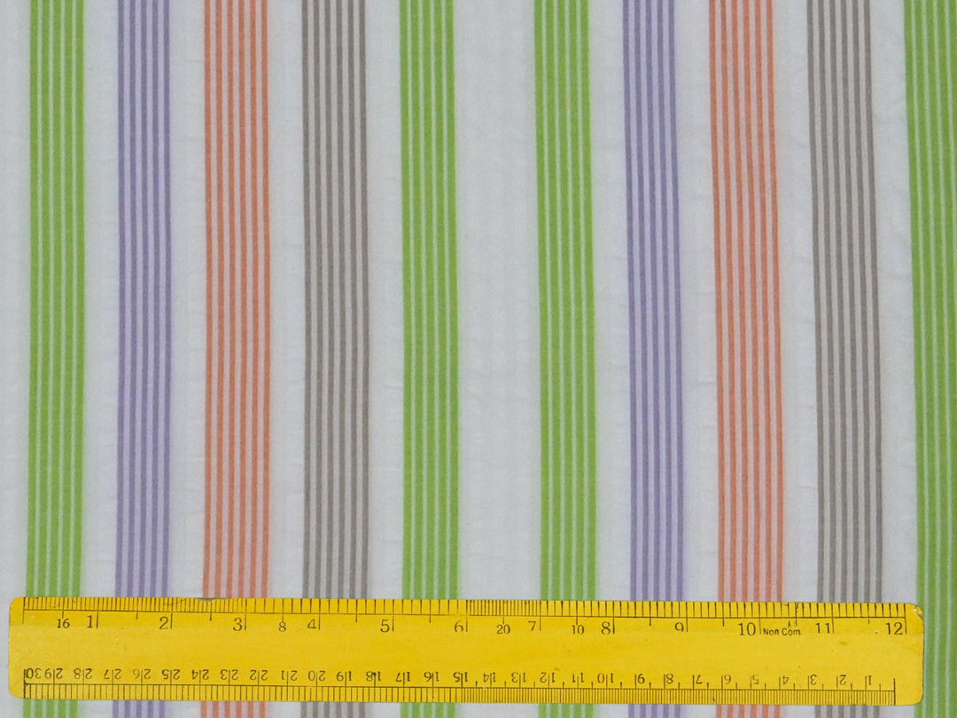 cotton fabric with puckered texture - seersucker stripe fabric for sewing