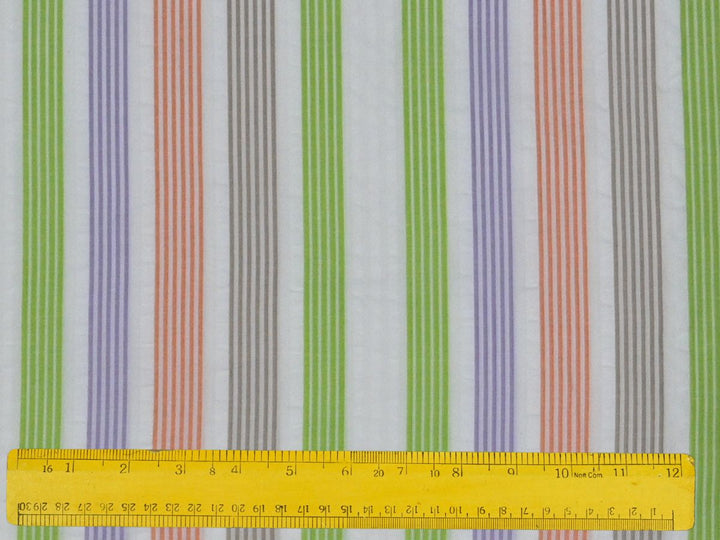 cotton fabric with puckered texture - seersucker stripe fabric for sewing