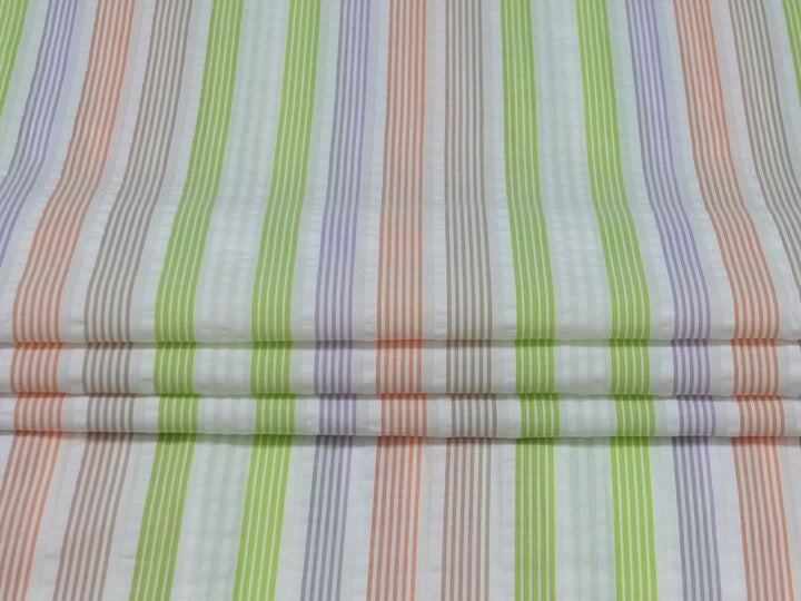 seersucker fabric for dresses and shirts - breathable cotton fabric stripe design