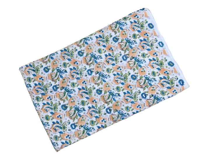 floral block print quilting cotton fabric - decorative floral cotton fabric for home decor