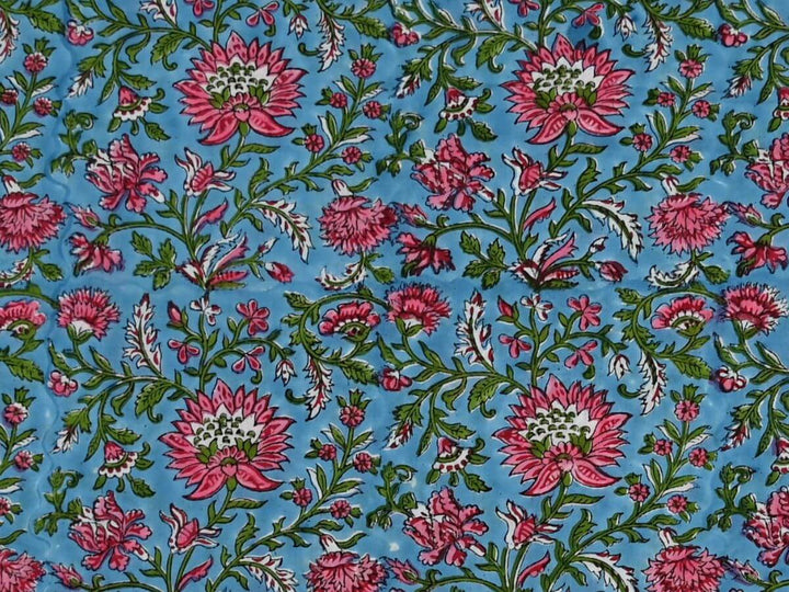 Indian Hand Block Printed Cotton Fabric by the Yard – Textile for Quilting, Sewing & Home Decor