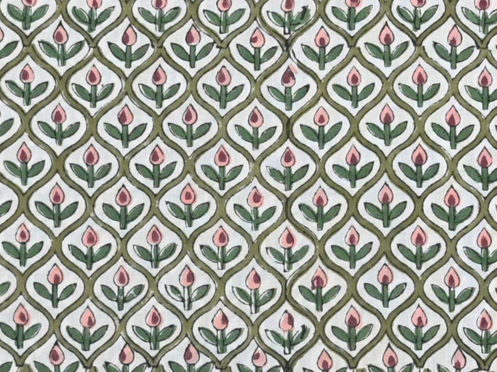 Block Print Fabric by the Yard | Indian Cotton Textile Material