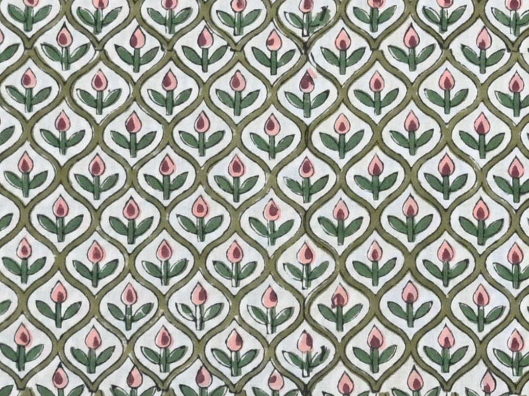 Block Print Fabric by the Yard | Indian Cotton Textile Material
