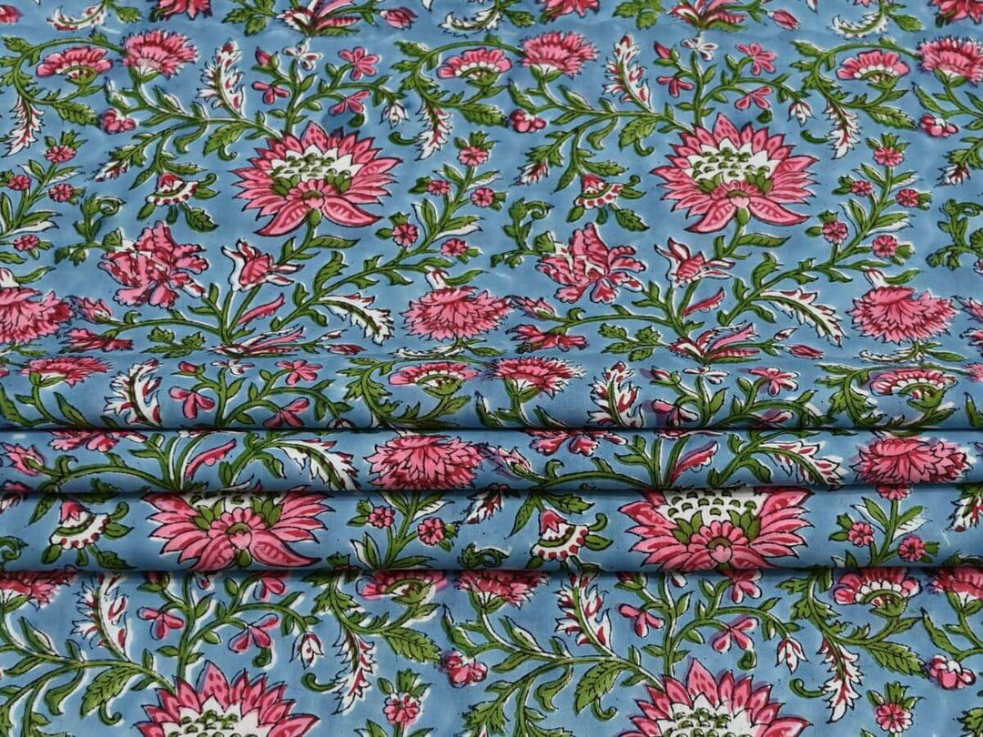 decorative block print cotton cloth - cotton fabric for dresses and decor