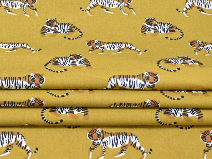 cotton fabric animal pattern close up - animal print fabric for sewing projects 