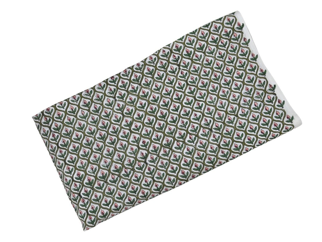 decorative block print cotton fabric - traditional indian textile cloth