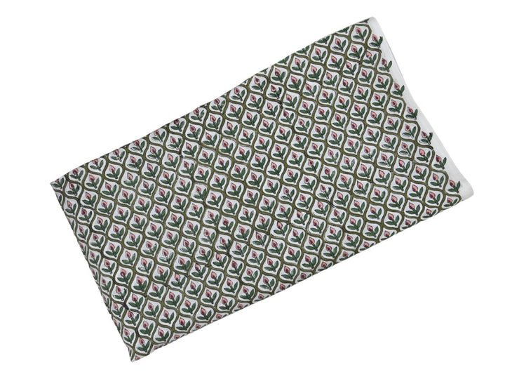 decorative block print cotton fabric - traditional indian textile cloth