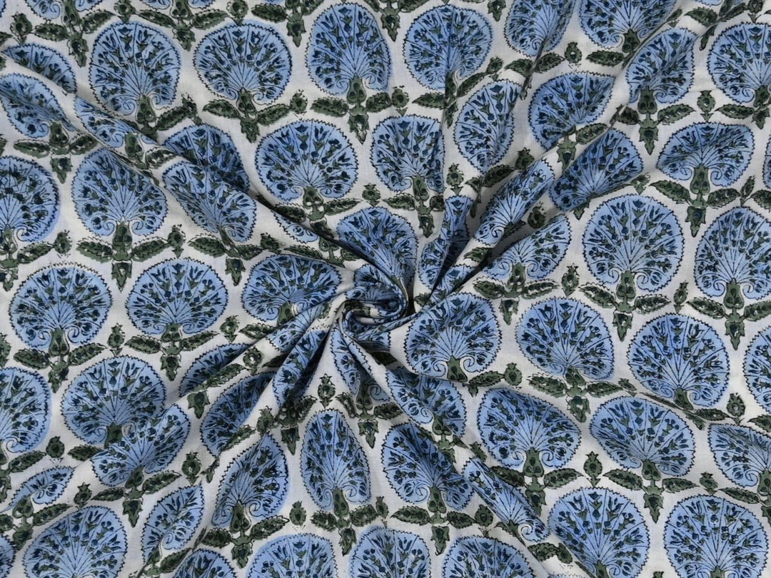 Cotton fabric for DIY home decor projects - Indian block print textile for swing seat