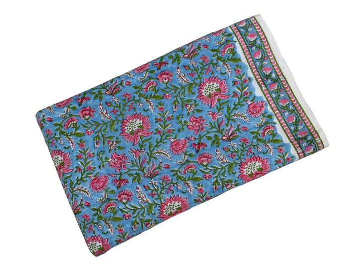 indian cotton fabric for sewing projects - hand printed cotton fabric close up