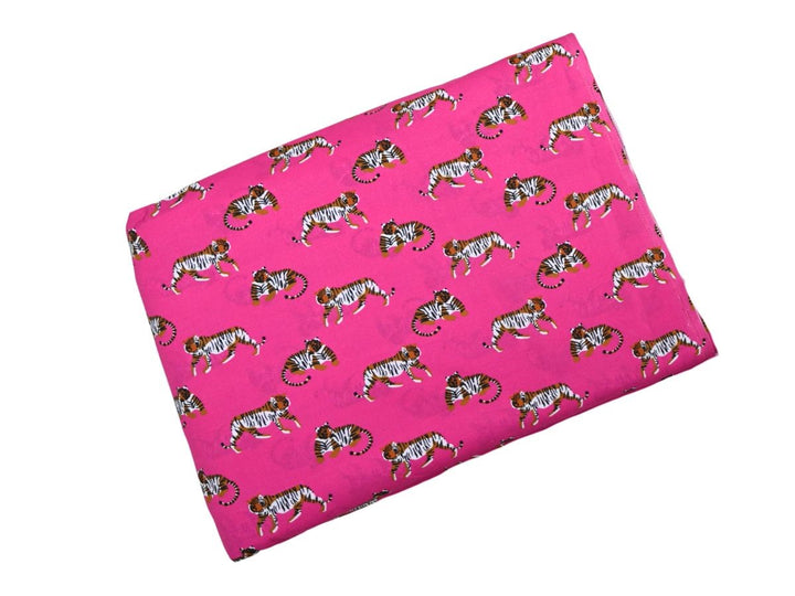 decorative tiger print fabric - indian printed cotton yardage tiger