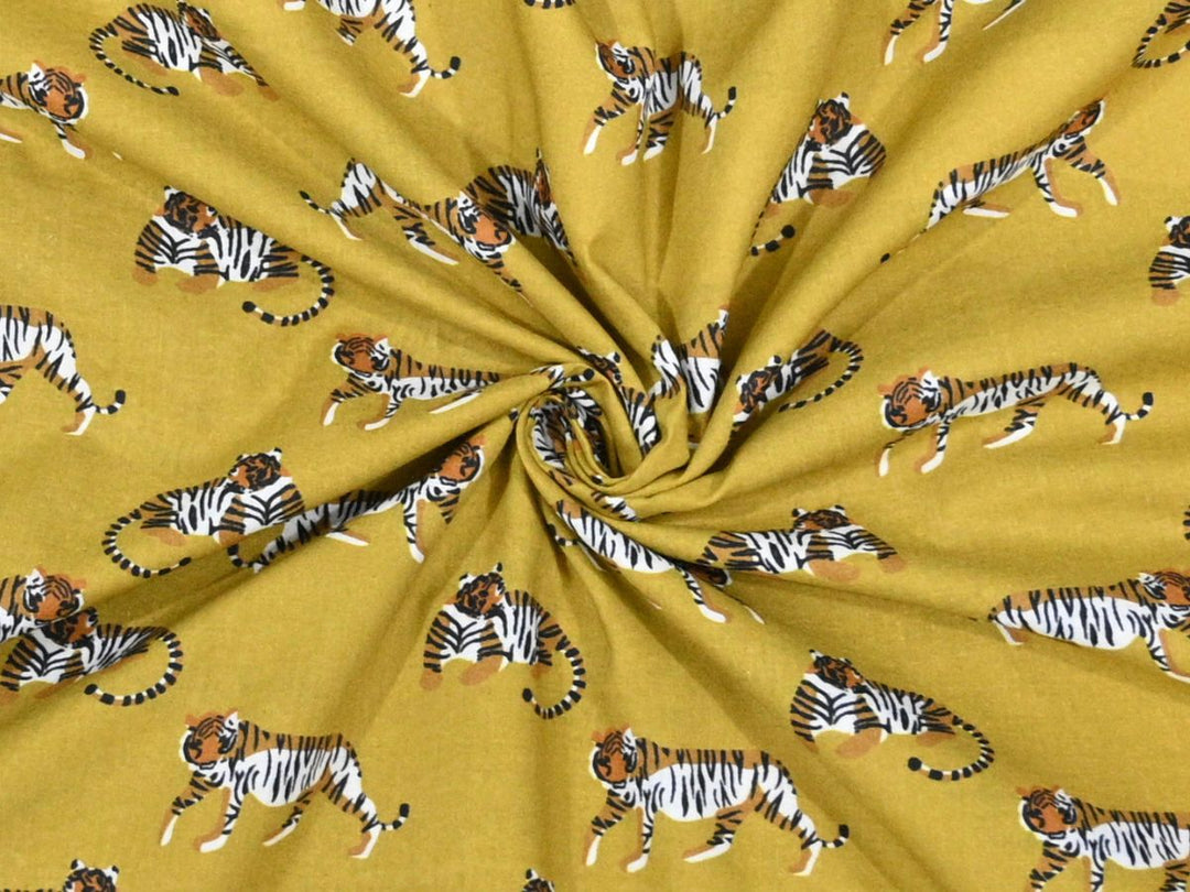 animal print cotton fabric by the yard - indian animal print textile online store