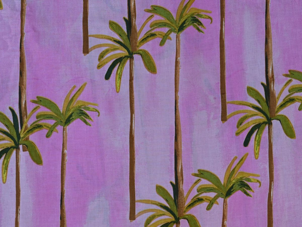 India palm printed cotton fabric by the yard