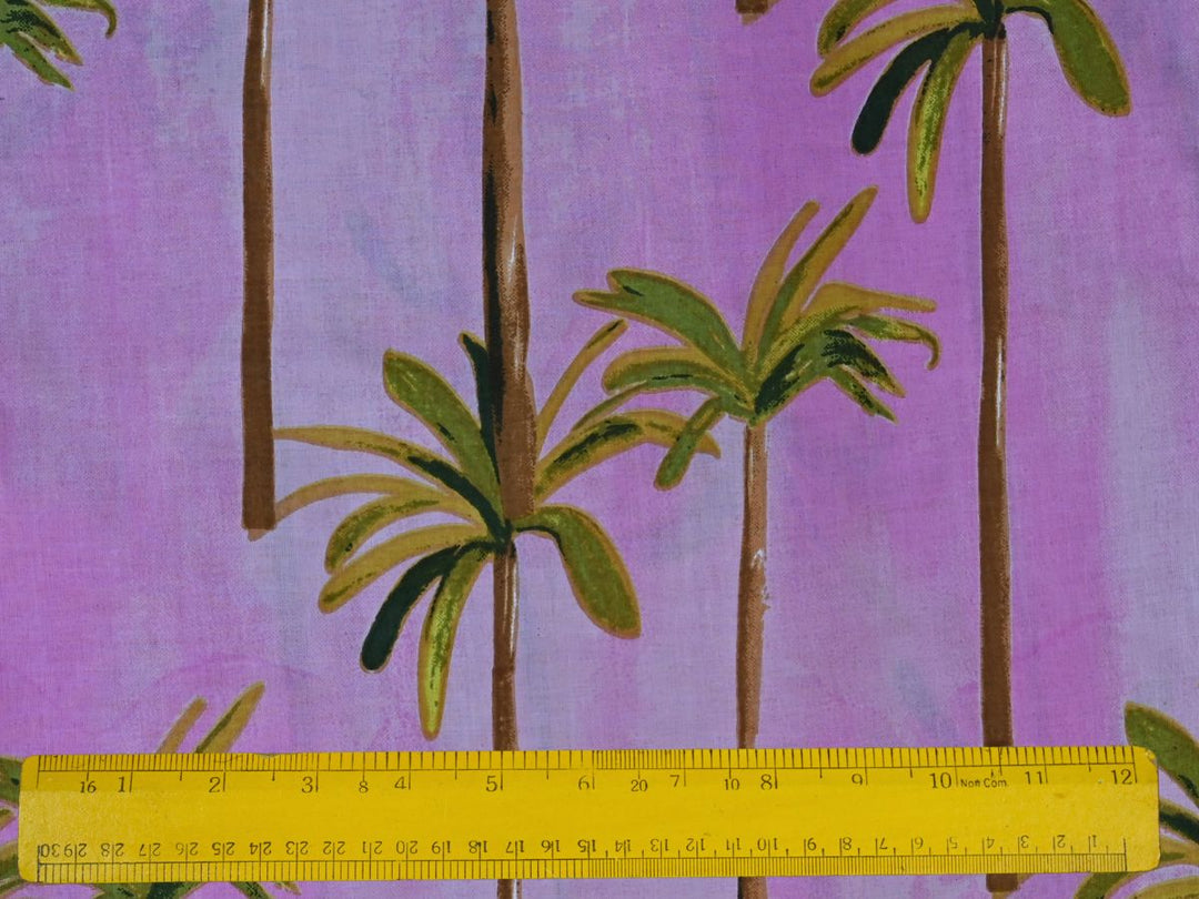 Soft cotton palm print fabric for summer dresses