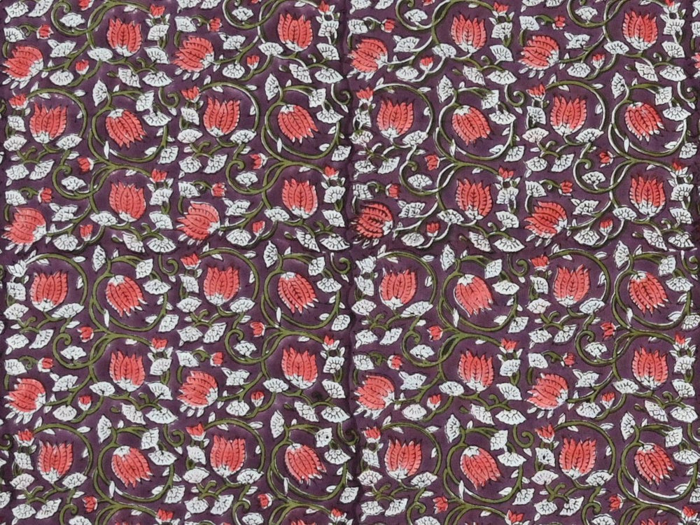 Floral Block Printed Fabric by the Yard | Indian Fabric Store for Quilting & Sewing – Indolibas