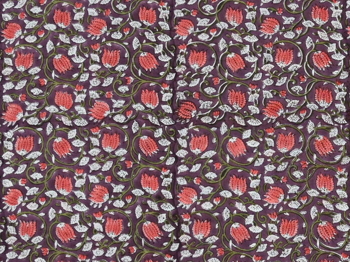 Floral Block Printed Fabric by the Yard | Indian Fabric Store for Quilting & Sewing – Indolibas
