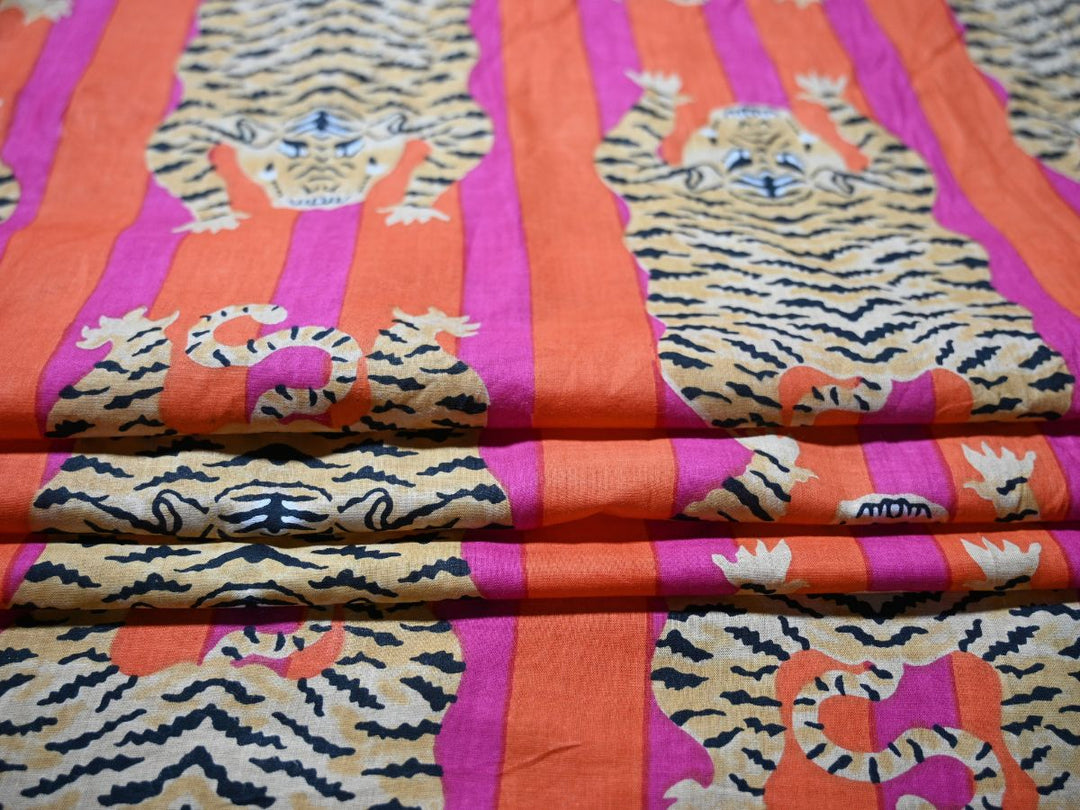 indian animal print cotton yardage - bold safari textile for home decor