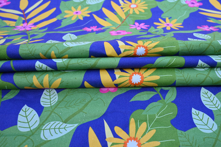 durable floral upholstery fabric - thick cotton canvas floral textile