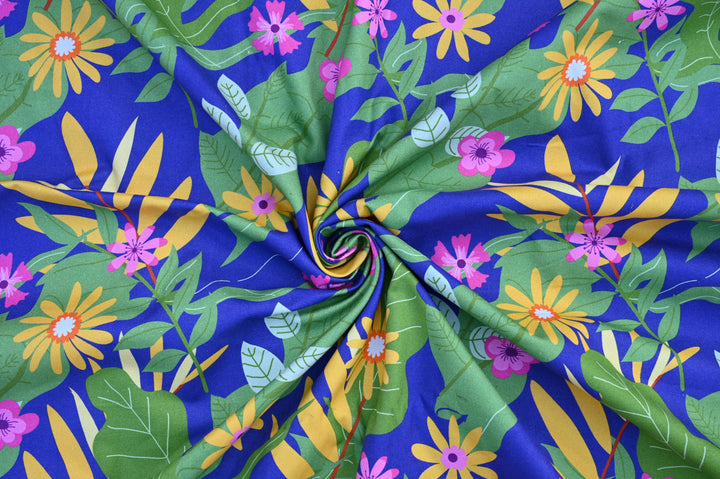 floral print indian cotton canvas fabric by the yard - cotton canvas upholstery fabric floral design