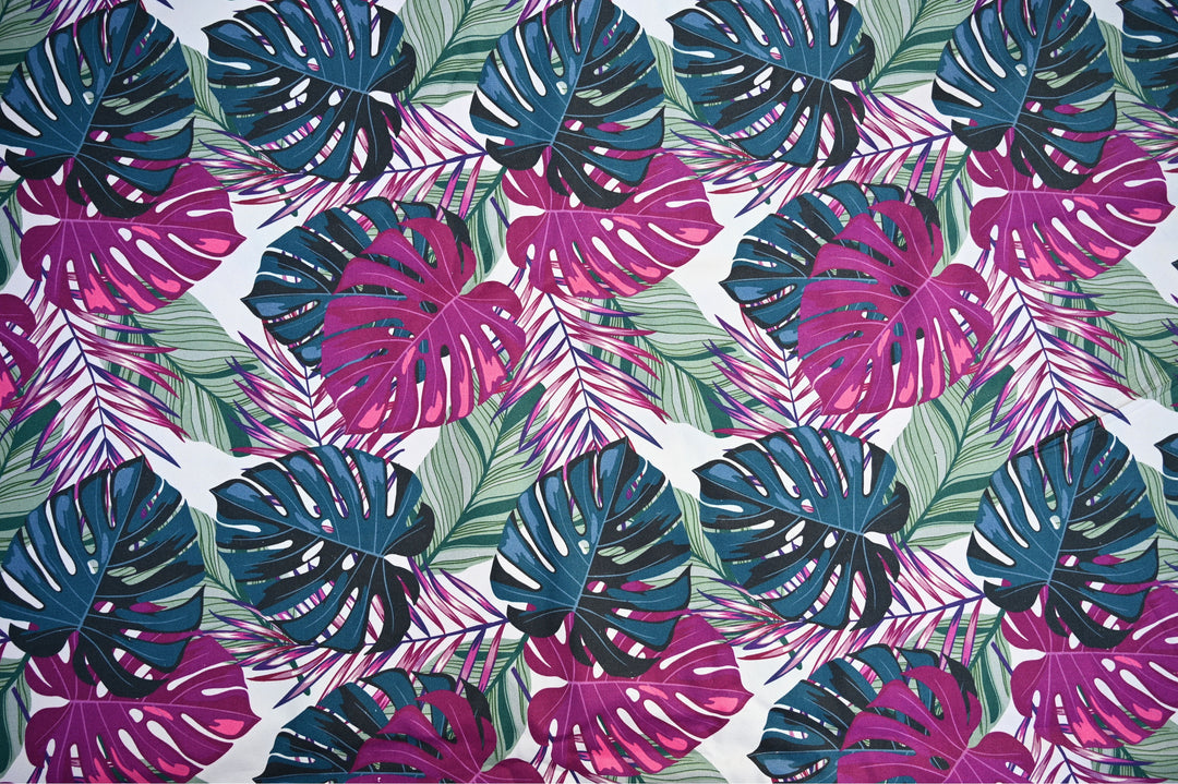 tropical print cotton canvas fabric by the yard - cotton canvas upholstery fabric tropical design