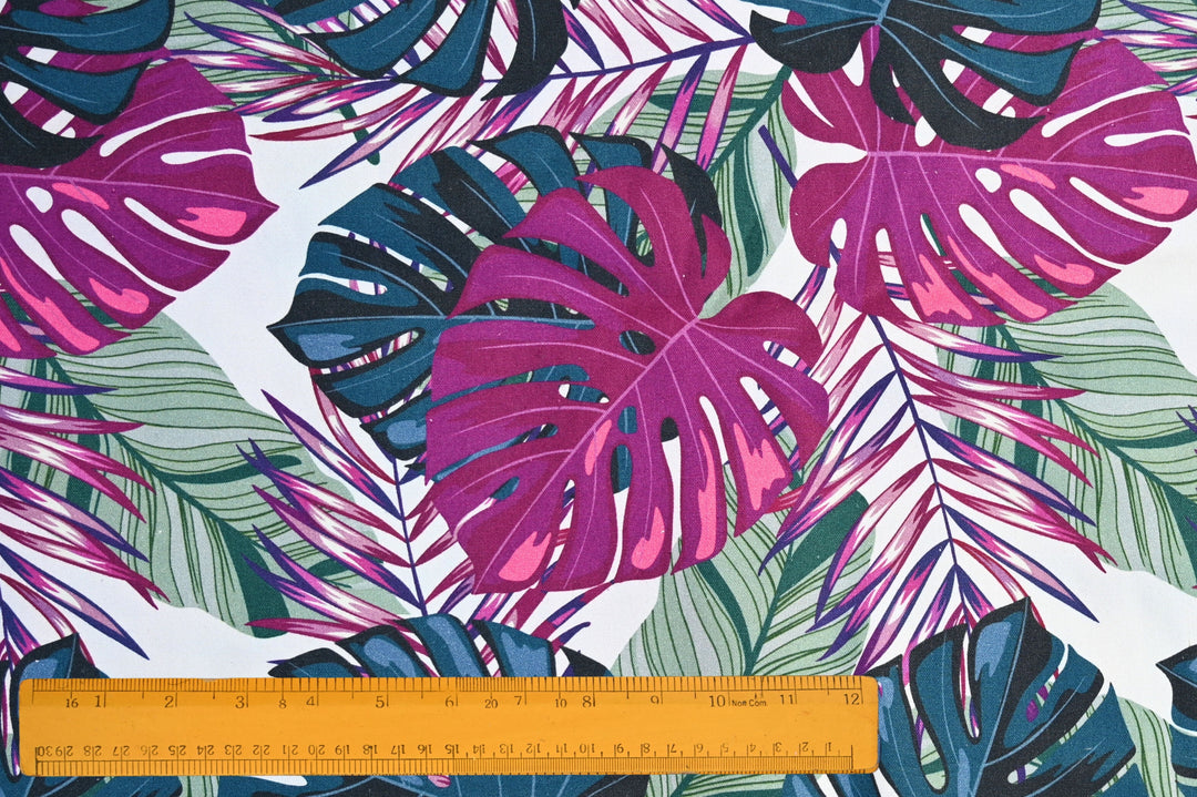 durable cotton canvas tropical textile - beach theme canvas fabric by yardage