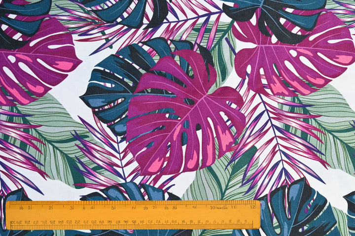 durable cotton canvas tropical textile - beach theme canvas fabric by yardage