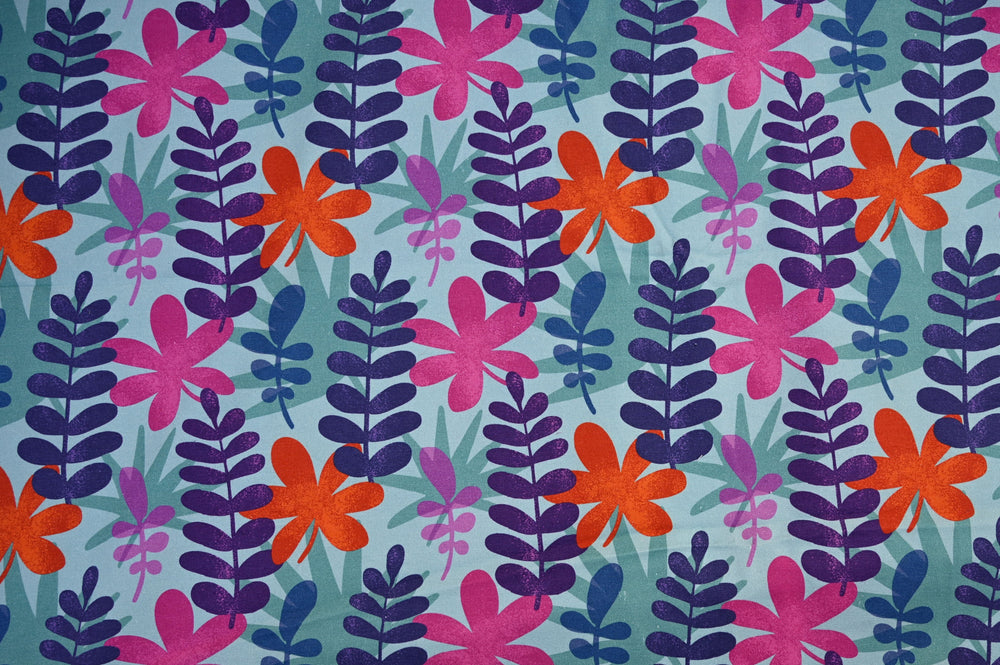 Flower Printed Cotton Fabric by the Yard | Indian Floral Textile