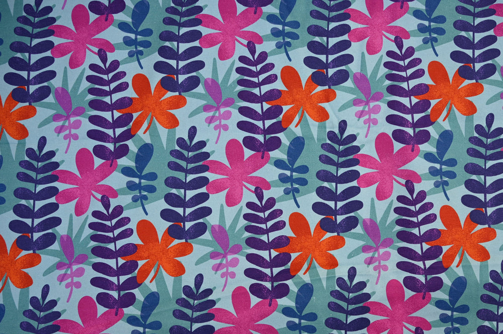 leaf print canvas fabric by the yard - cotton canvas fabric for upholstery