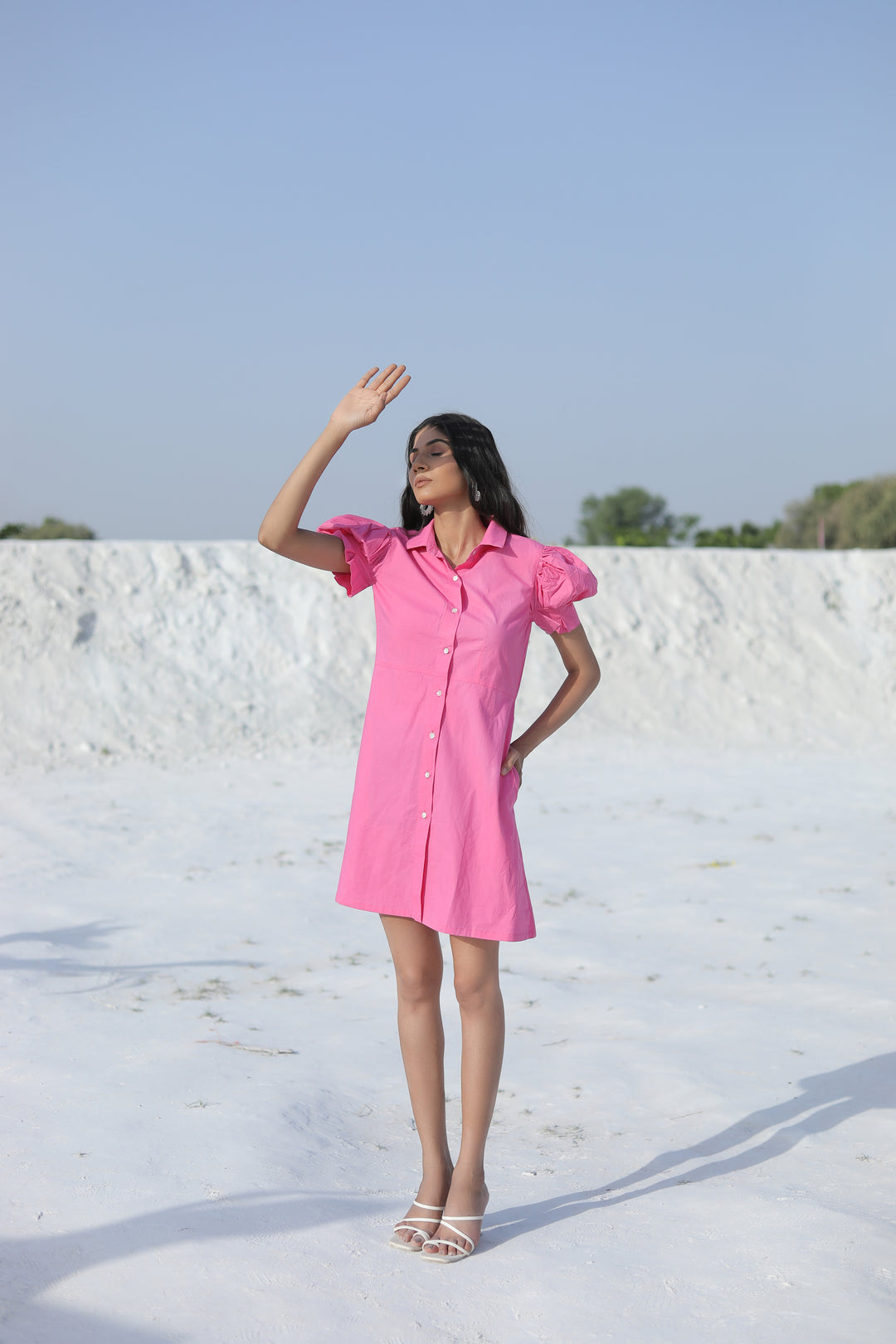 Kim Short Shirt Dress ~ Pink
