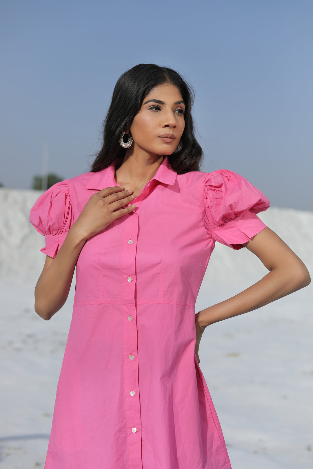Kim Short Shirt Dress ~ Pink