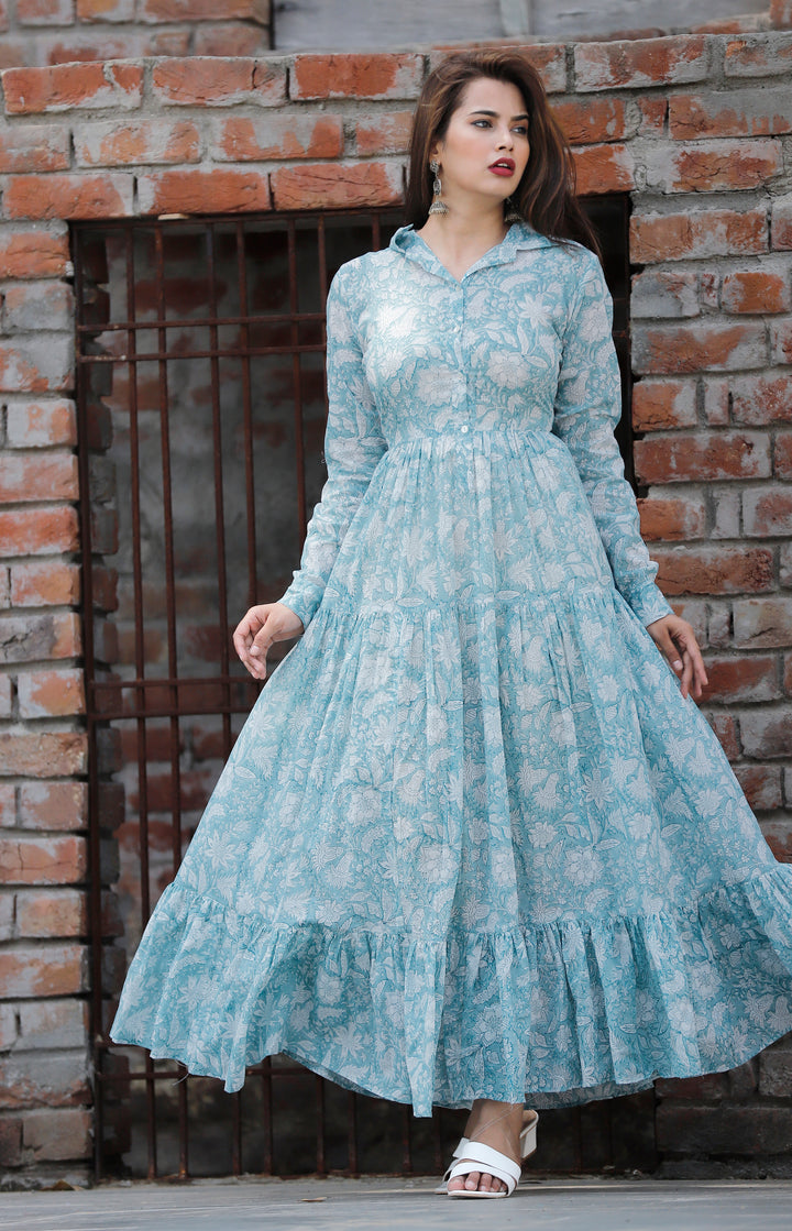 Kyra Maxi Dress ~ Ocean Blue