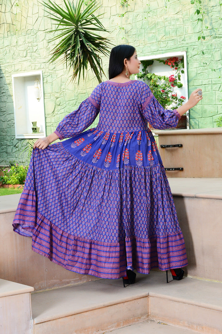 Nora Flaunting purple cotton Maxi women long Dress